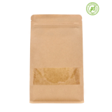 Block bottom bag with pocket ZIP & window